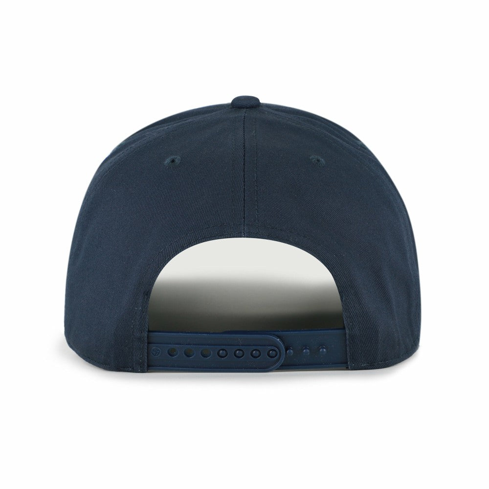 Cleveland Guardians Cooperstown Break Wood Suede Hitch Adjustable Hat Navy/Brown | 47 brand