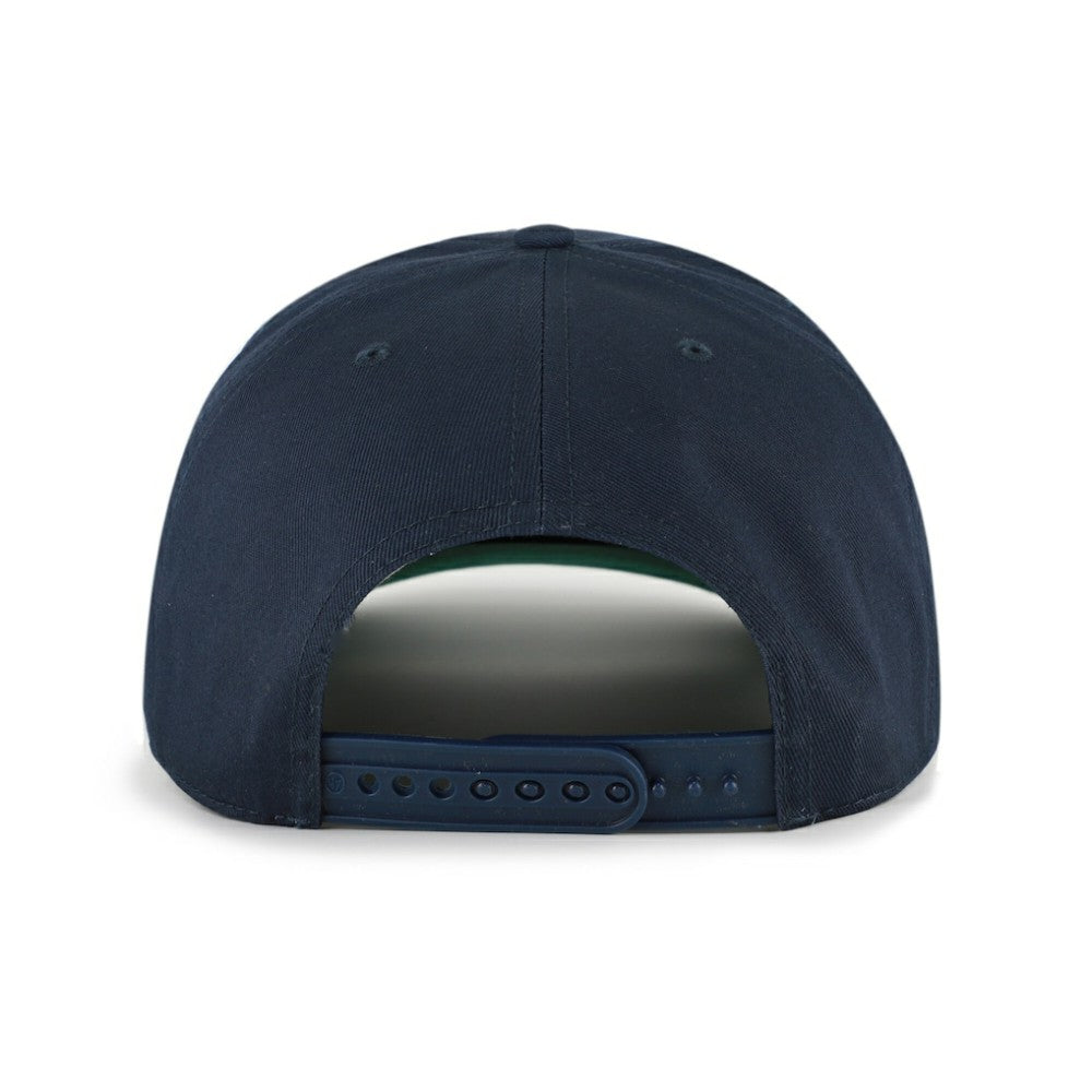 Chicago Cubs Cooperstown Break Wood Suede Hitch Adjustable Hat Navy/Brown | 47 brand