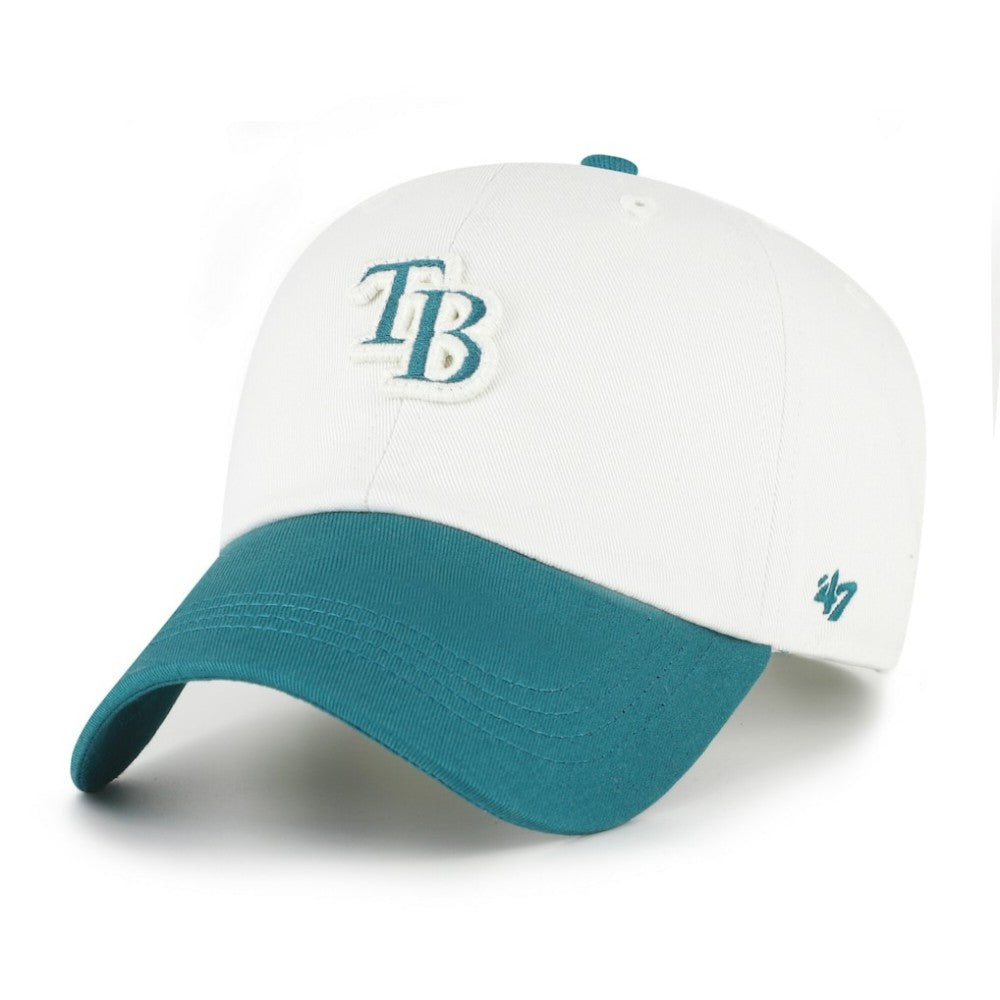 Tampa Bay Rays Contemporary Tonal Clean Up Adjustable Hat White/Teal | 47 brand