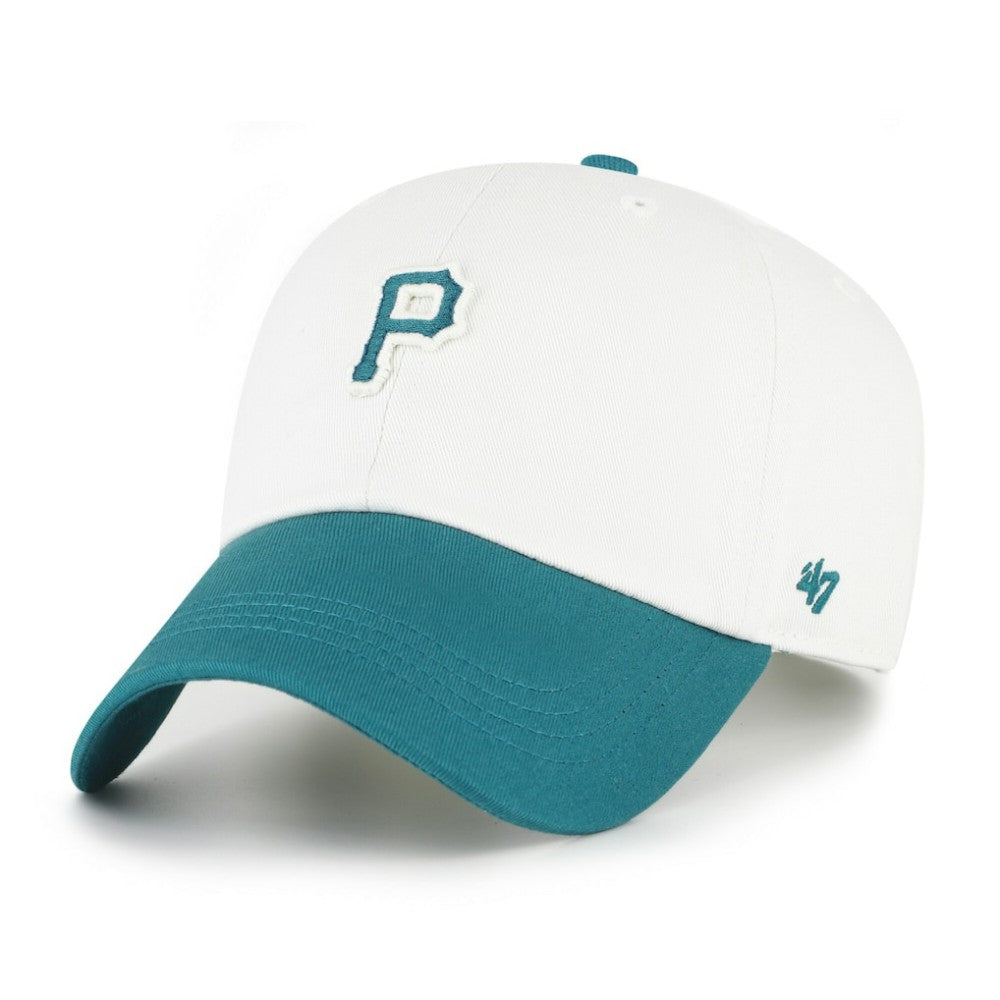 Pittsburgh Pirates Contemporary Tonal Clean Up Adjustable Hat White/Teal | 47 brand