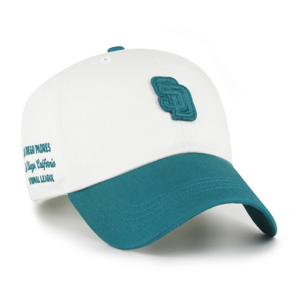 San Diego Padres Contemporary Tonal Clean Up Adjustable Hat White/Teal | 47 brand