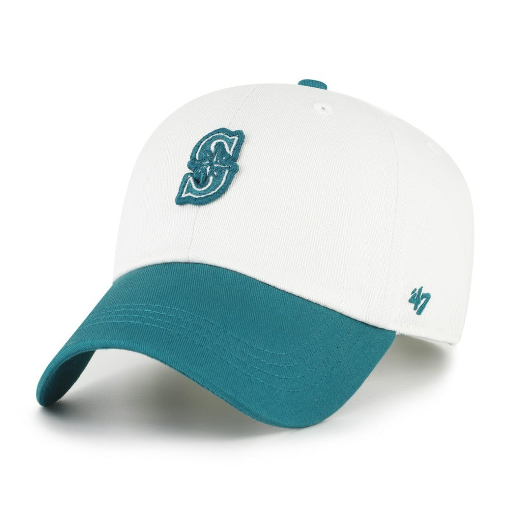 Seattle Mariners Contemporary Tonal Clean Up Adjustable Hat White/Teal | 47 brand