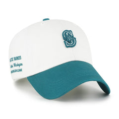 Seattle Mariners Contemporary Tonal Clean Up Adjustable Hat White/Teal | 47 brand