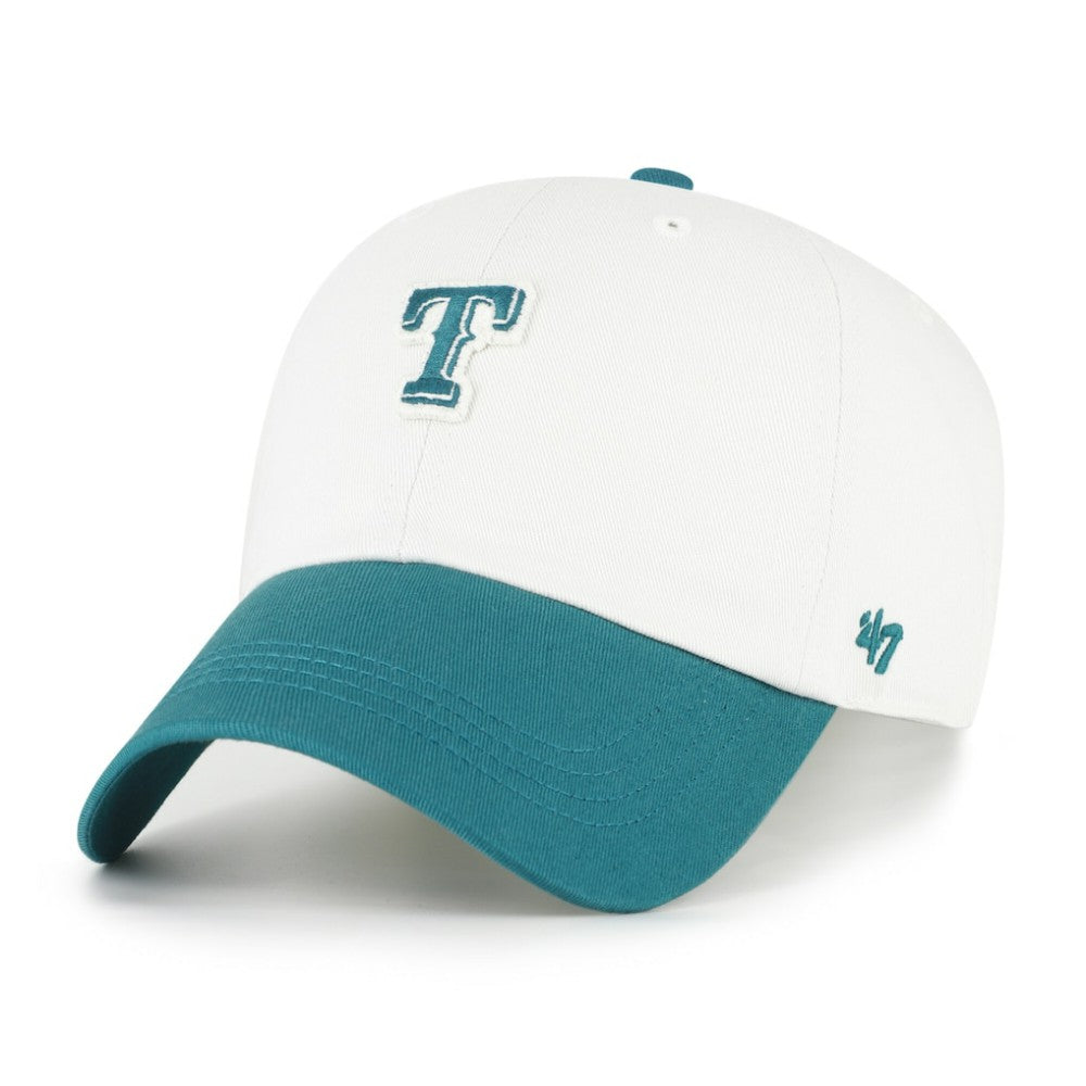 Texas Rangers Contemporary Tonal Clean Up Adjustable Hat White/Teal | 47 brand