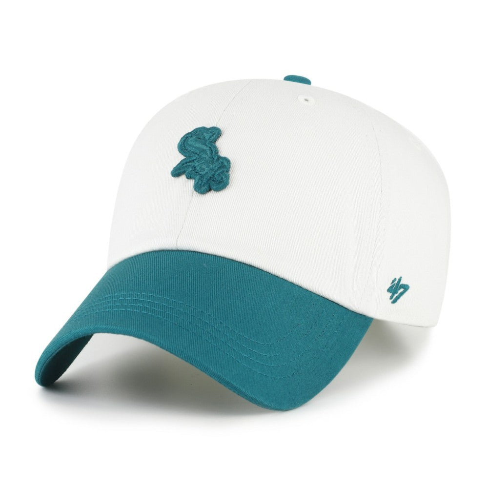 Chicago White Sox Contemporary Tonal Clean Up Adjustable Hat White/Teal | 47 brand