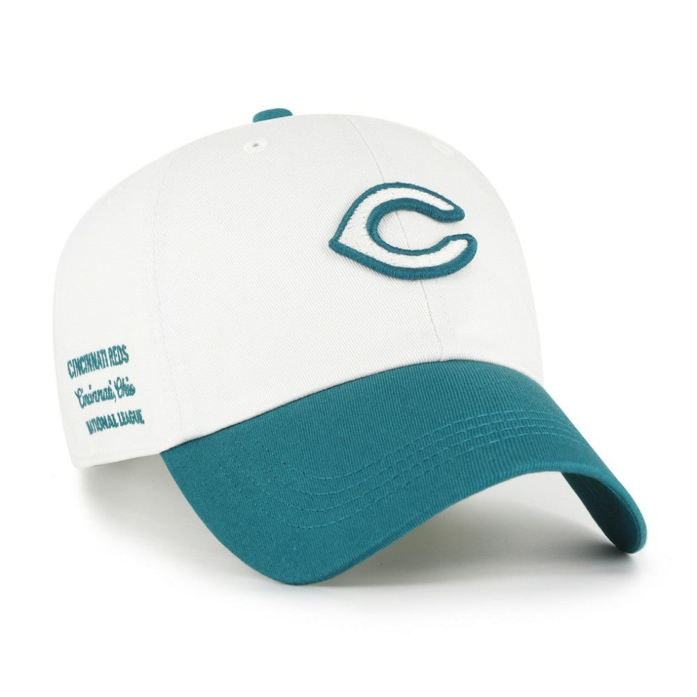 Cincinnati Reds Contemporary Tonal Clean Up Adjustable Hat White/Teal | 47 brand