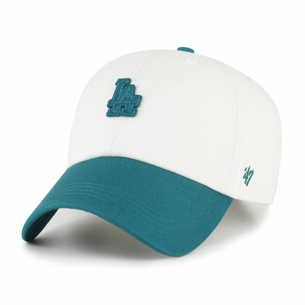 Los Angeles Dodgers Contemporary Tonal Clean Up Adjustable Hat White/Teal | 47 brand