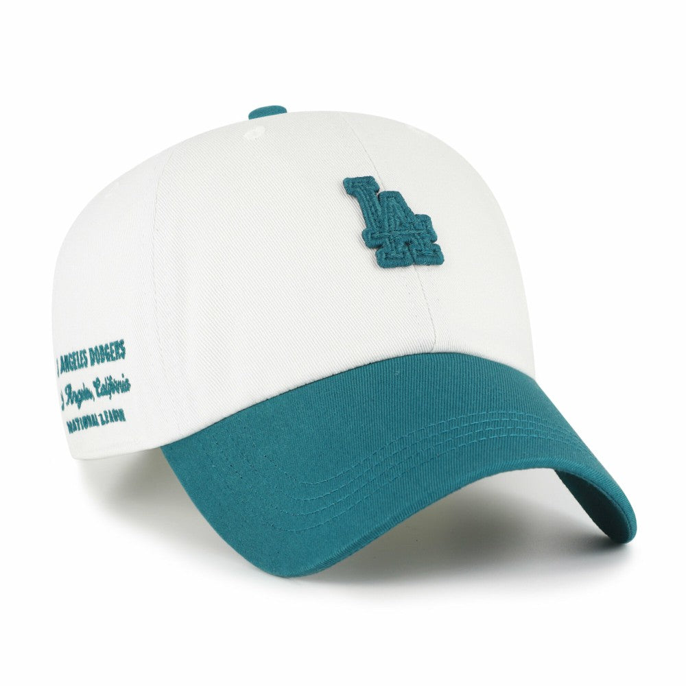Los Angeles Dodgers Contemporary Tonal Clean Up Adjustable Hat White/Teal | 47 brand