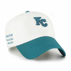 Kansas City Royals Contemporary Tonal Clean Up Adjustable Hat White/Teal | 47 brand