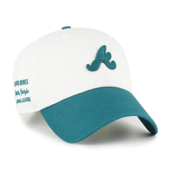 Atlanta Braves Contemporary Tonal Clean Up Adjustable Hat White/Teal | 47 brand