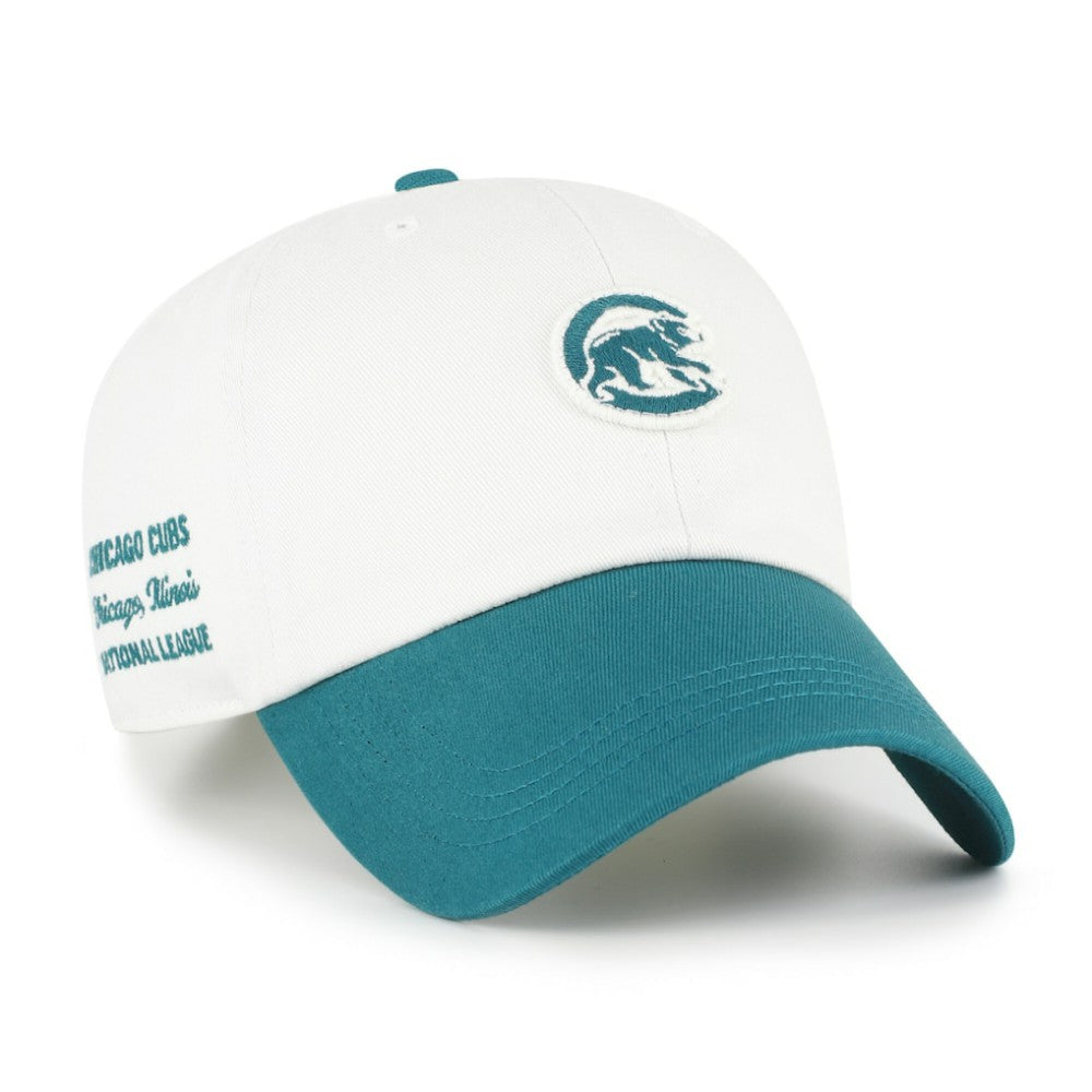 Chicago Cubs Contemporary Tonal Clean Up Adjustable Hat White/Teal | 47 brand