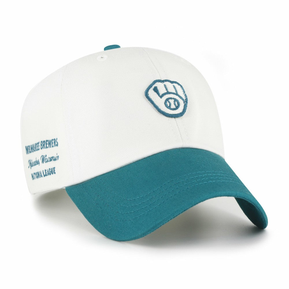 Milwaukee Brewers Contemporary Tonal Clean Up Adjustable Hat White/Teal | 47 brand