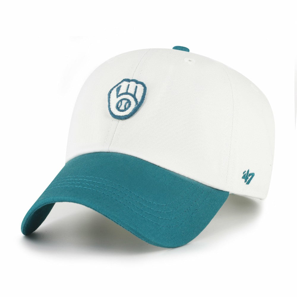 Milwaukee Brewers Contemporary Tonal Clean Up Adjustable Hat White/Teal | 47 brand