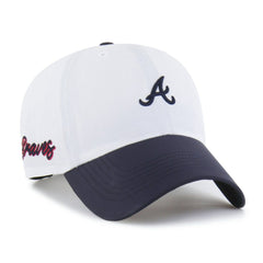 Atlanta Braves Vista Mini Clean Up brrr° Adjustable Hat White/Navy | 47 brand