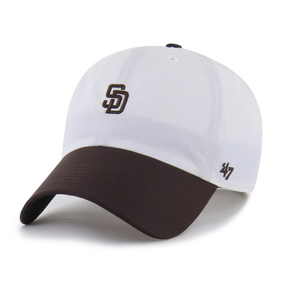 San Diego Padres Vista Mini Clean Up brrr° Adjustable Hat White/Brown | 47 brand