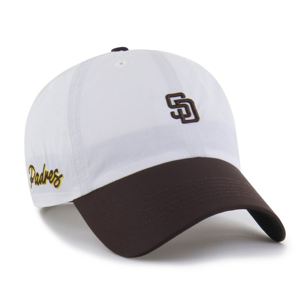 San Diego Padres Vista Mini Clean Up brrr° Adjustable Hat White/Brown | 47 brand