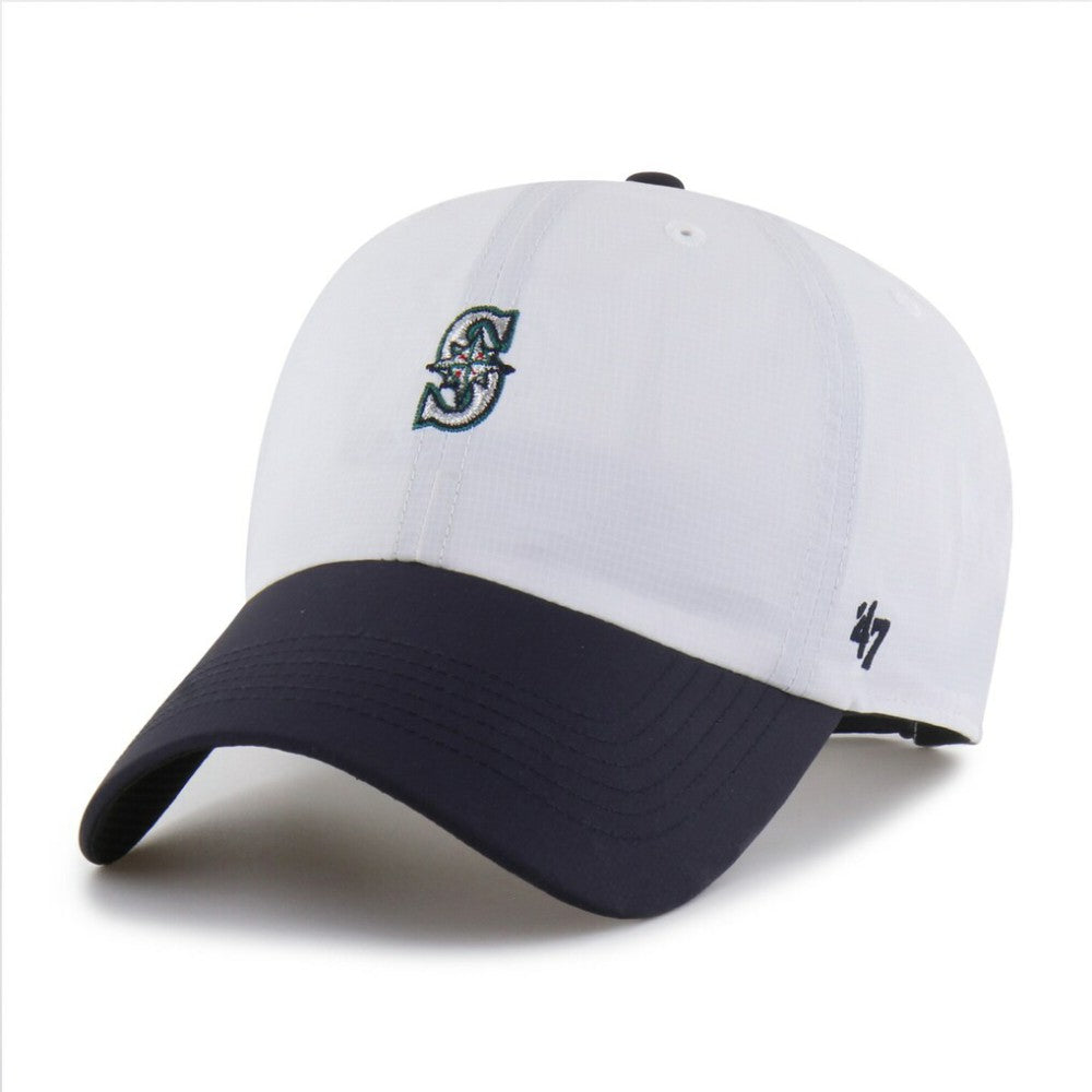 Seattle Mariners Vista Mini Clean Up brrr° Adjustable Hat White/Navy | 47 brand
