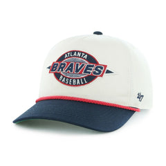 Atlanta Braves Youth Frame Out Hitch Adjustable Hat Natural/Navy | 47 brand