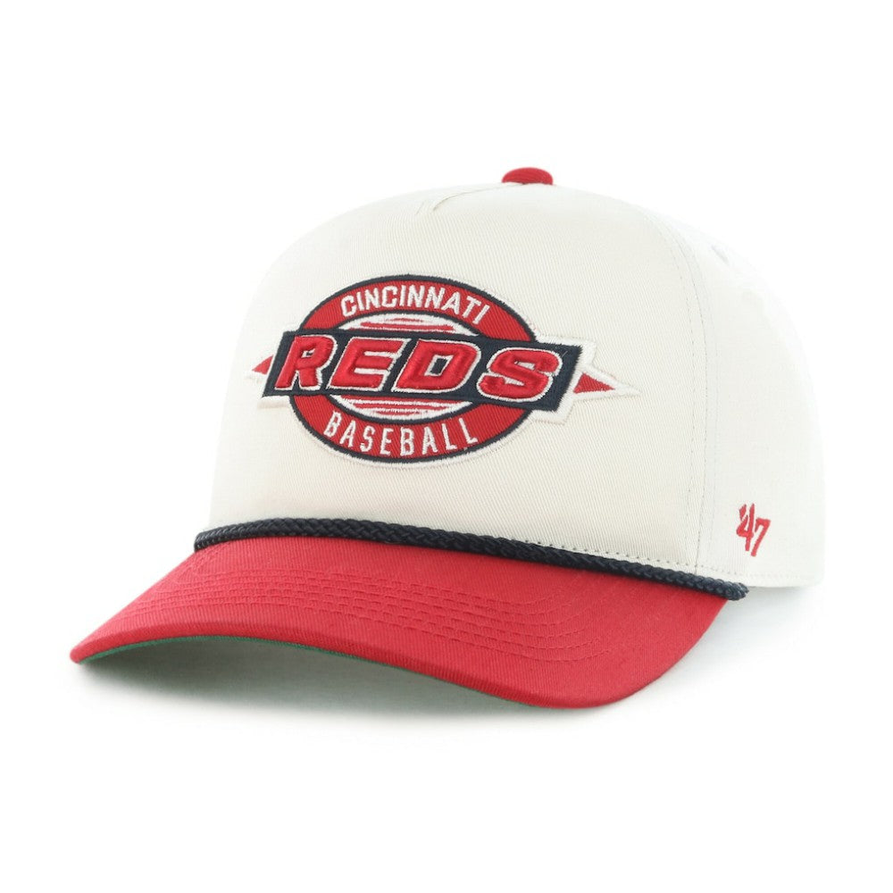 Cincinnati Reds Youth Frame Out Hitch Adjustable Hat Natural/Red | 47 brand