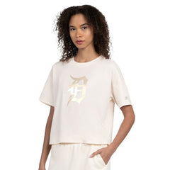 Detroit Tigers Starter Women's Pastels Boxy Cropped T-Shirt Cream