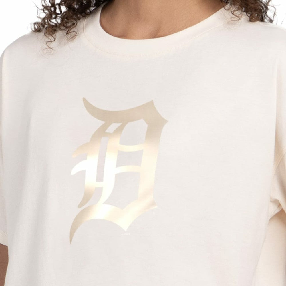 Detroit Tigers Starter Women's Pastels Boxy Cropped T-Shirt Cream
