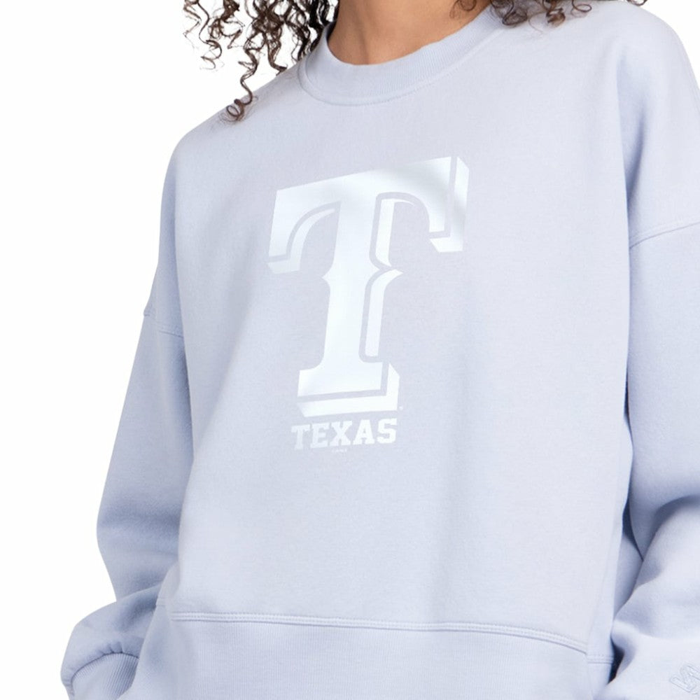 Texas Rangers Starter Women's Pastels Boxy Fleece Sweatshirt Light Blue