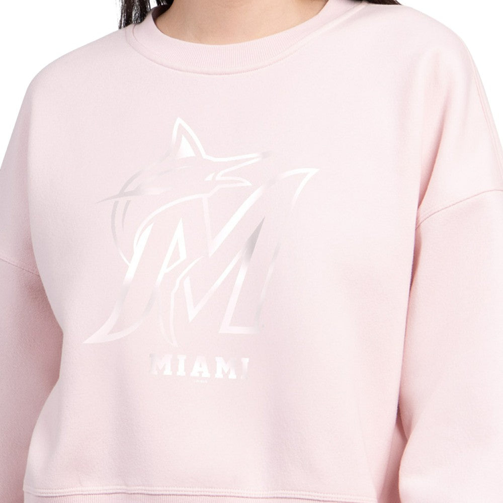 Miami Marlins Starter Women's Pastels Boxy Fleece Sweatshirt Light Pink