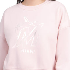 Miami Marlins Starter Women's Pastels Boxy Fleece Sweatshirt Light Pink
