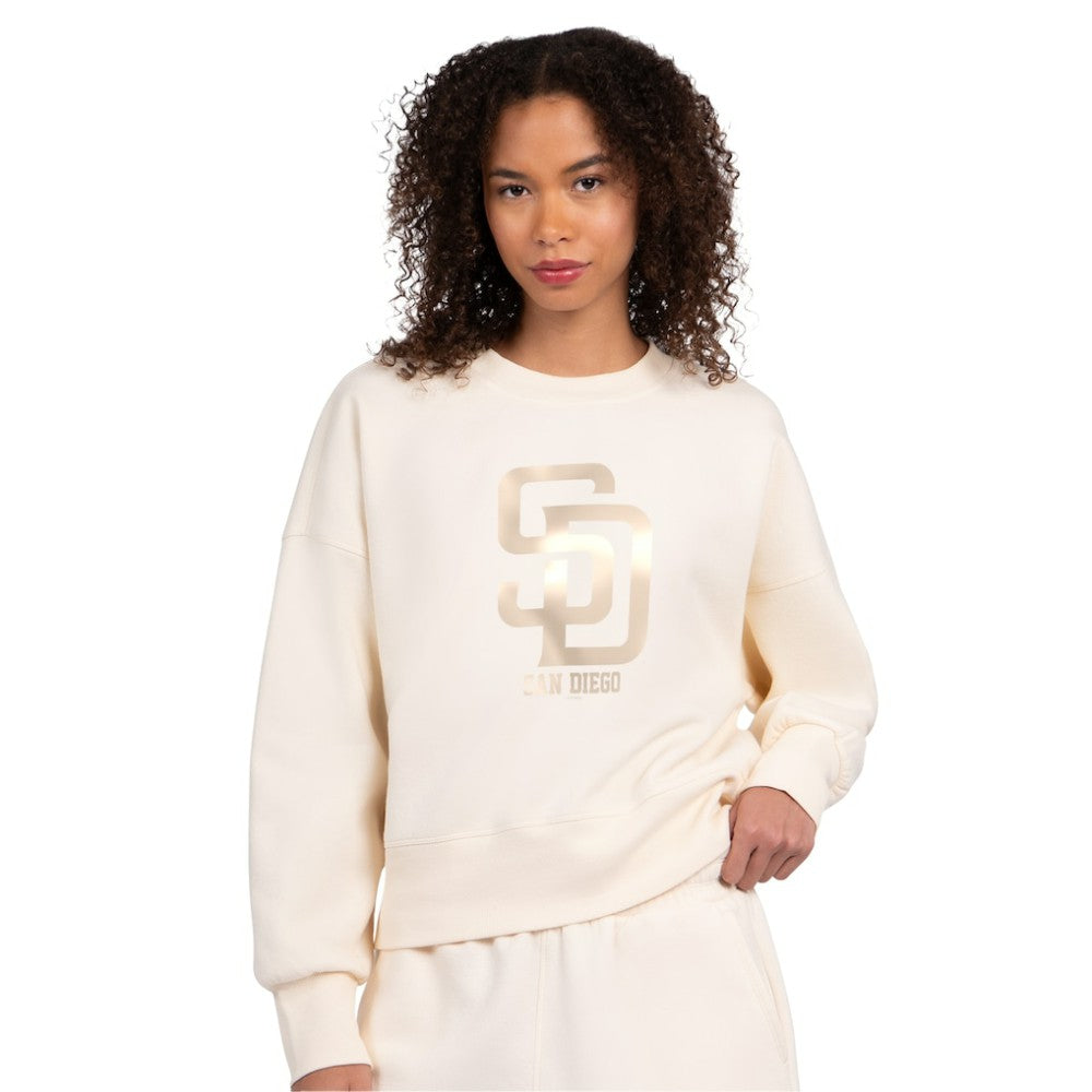 San Diego Padres Starter Women's Pastels Boxy Fleece Sweatshirt Cream