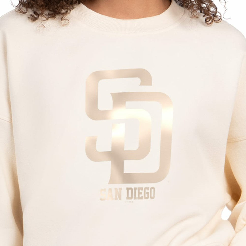 San Diego Padres Starter Women's Pastels Boxy Fleece Sweatshirt Cream