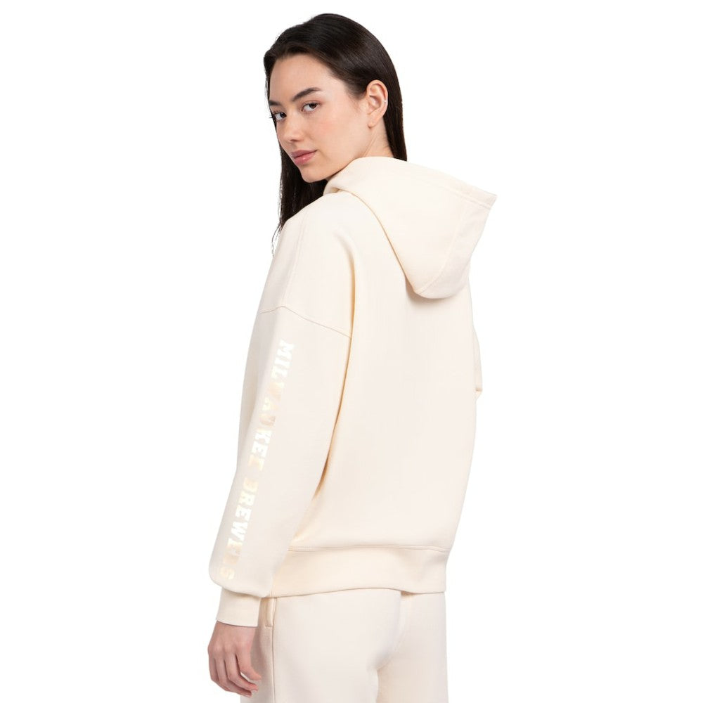 Milwaukee Brewers Starter Women's Pastel Relaxed Hoodie Cream