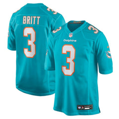 K.J. Britt Miami Dolphins Team Game Jersey - Aqua