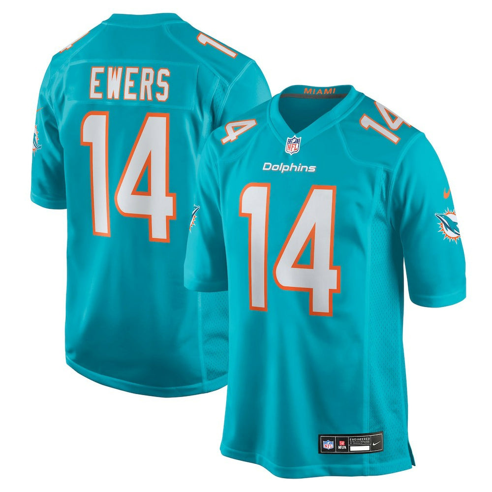 Quinn Ewers Miami Dolphins Team Game Jersey - Aqua