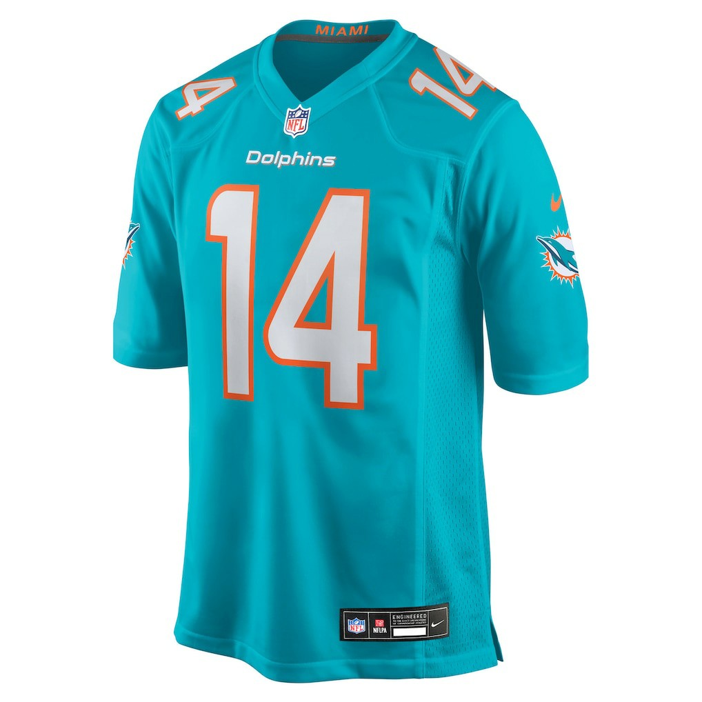 Quinn Ewers Miami Dolphins Team Game Jersey - Aqua