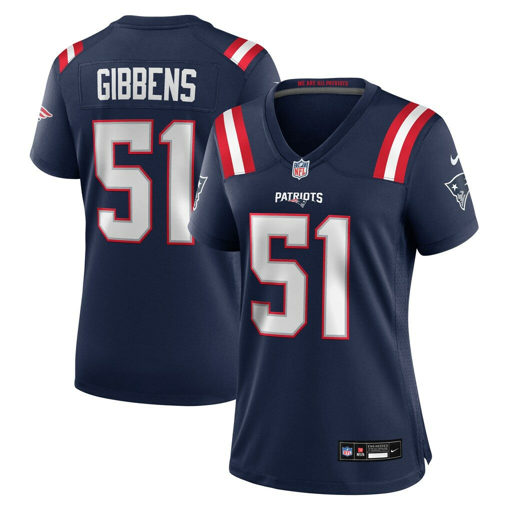 Jack Gibbens New England Patriots Women's Team Game Jersey - Navy