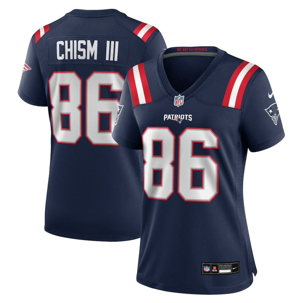 Efton Chism III New England Patriots Women's Team Game Jersey - Navy