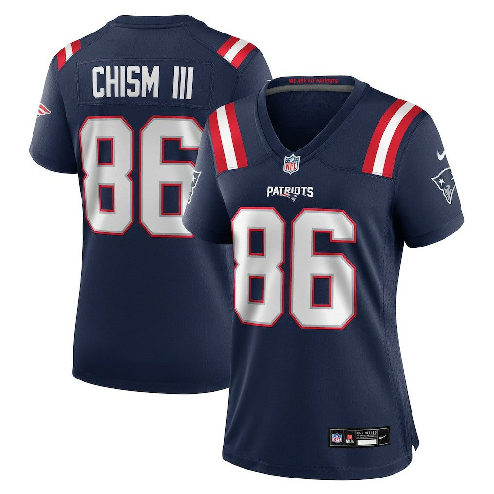 Efton Chism III New England Patriots Women's Team Game Jersey - Navy