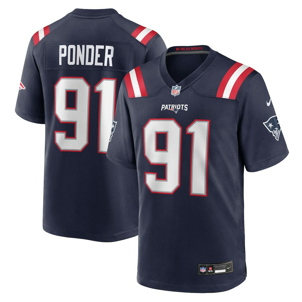 Elijah Ponder New England Patriots Team Game Jersey - Navy