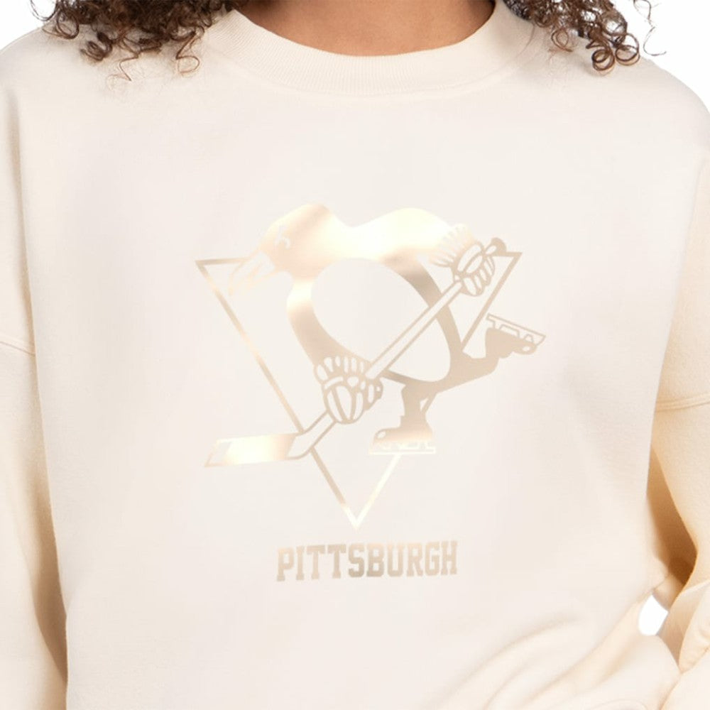 Pittsburgh Penguins Starter Women's Boxy Cropped Sweatshirt Cream