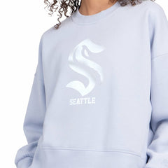 Seattle Kraken Starter Women's Boxy Cropped Sweatshirt Blue