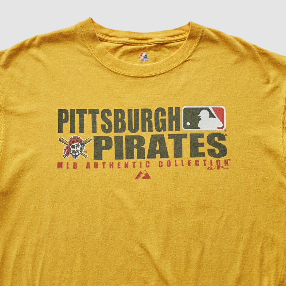 Pittsburgh Pirates Majestic 2008 T-Shirt Yellow Vintage