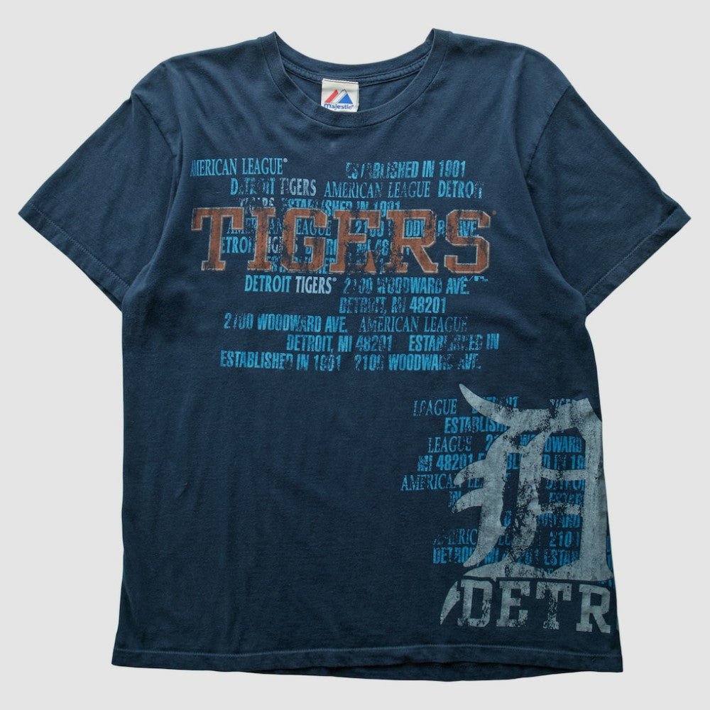 Detroit Tigers Majestic 2000s T-Shirt Navy Vintage