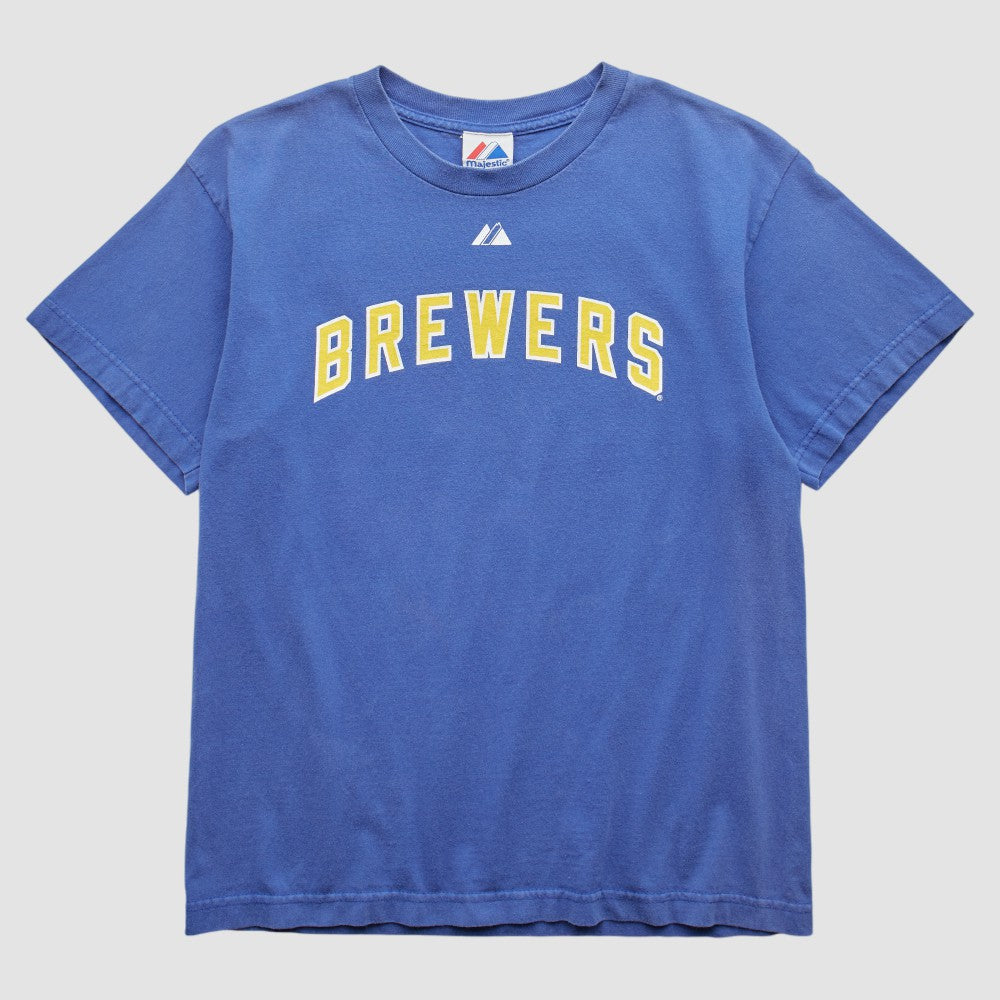 Milwaukee Brewers Majestic 2000s T-Shirt Blue Vintage
