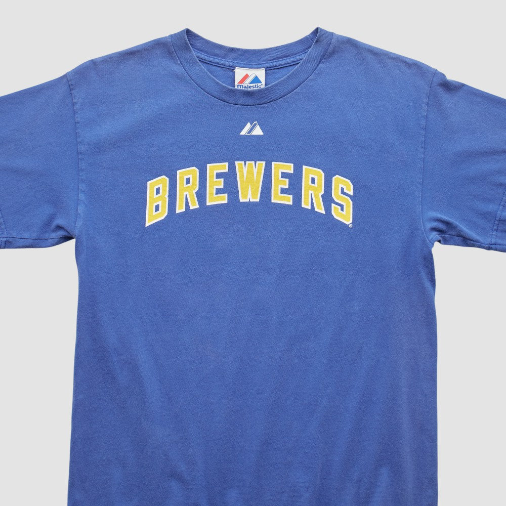 Milwaukee Brewers Majestic 2000s T-Shirt Blue Vintage
