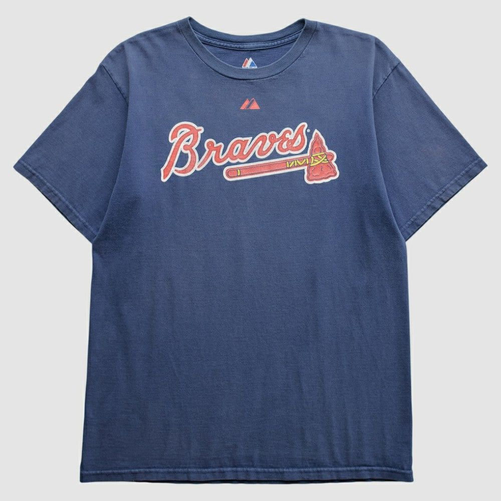 Atlanta Braves Majestic 2000s T-Shirt Blue Vintage