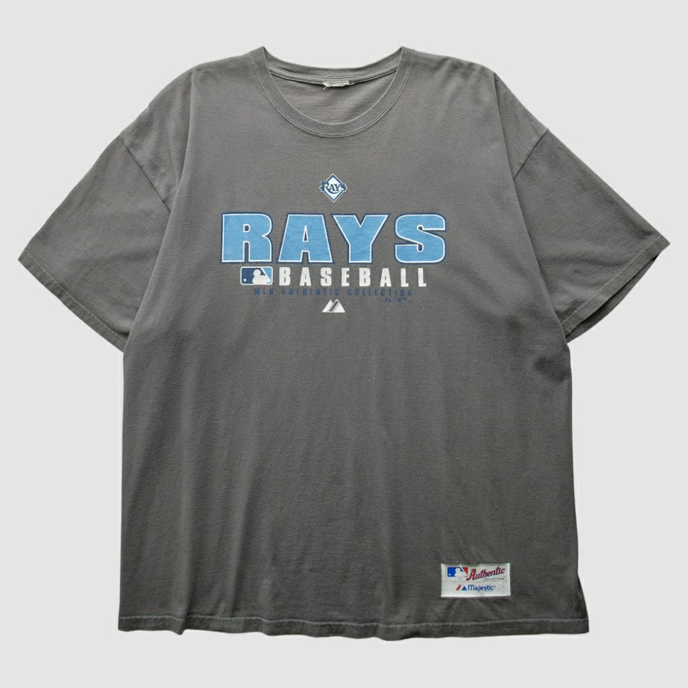 Tampa Bay Rays Majestic 2000s T-Shirt Gray Vintage