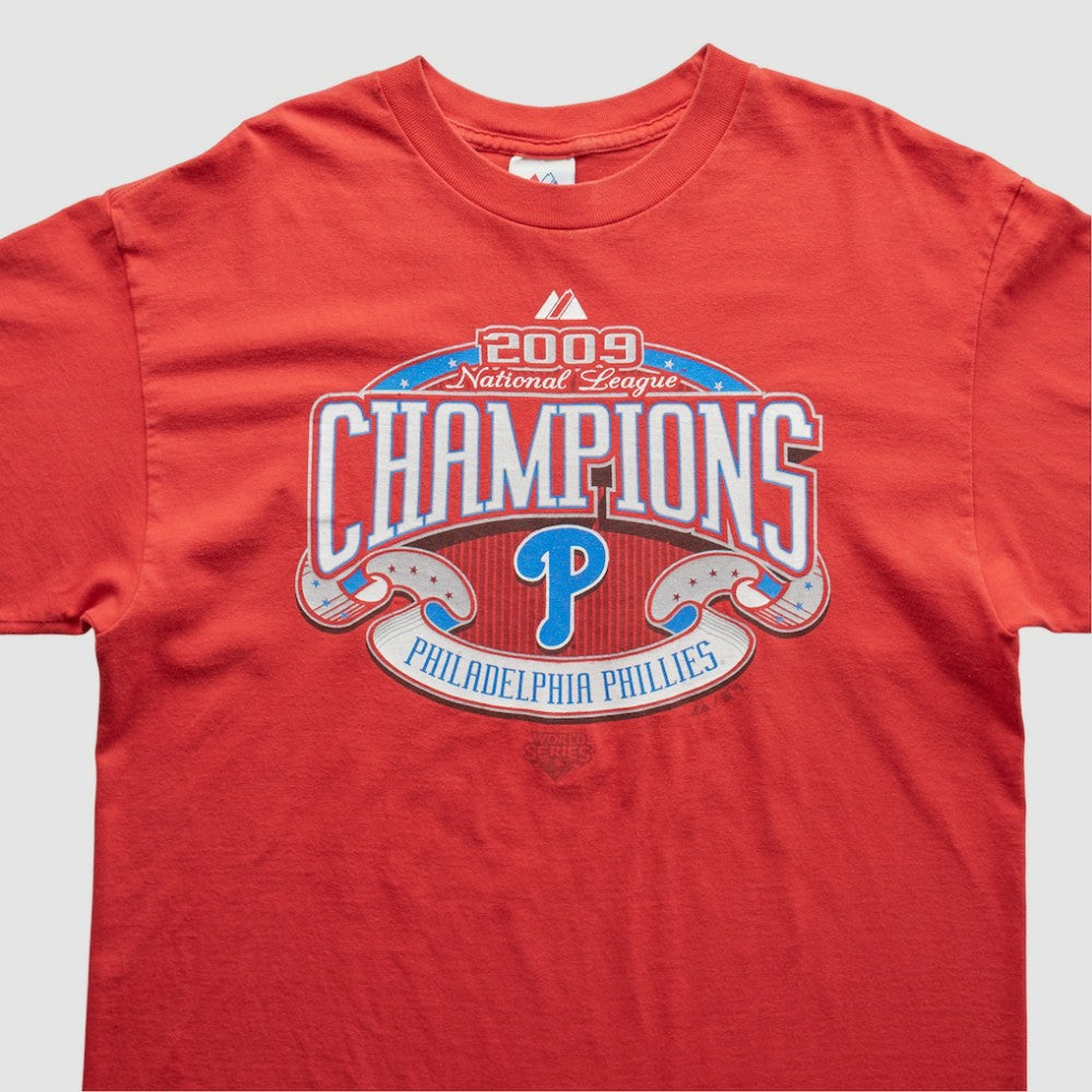 Philadelphia Phillies Majestic 2009 T-Shirt Red Vintage