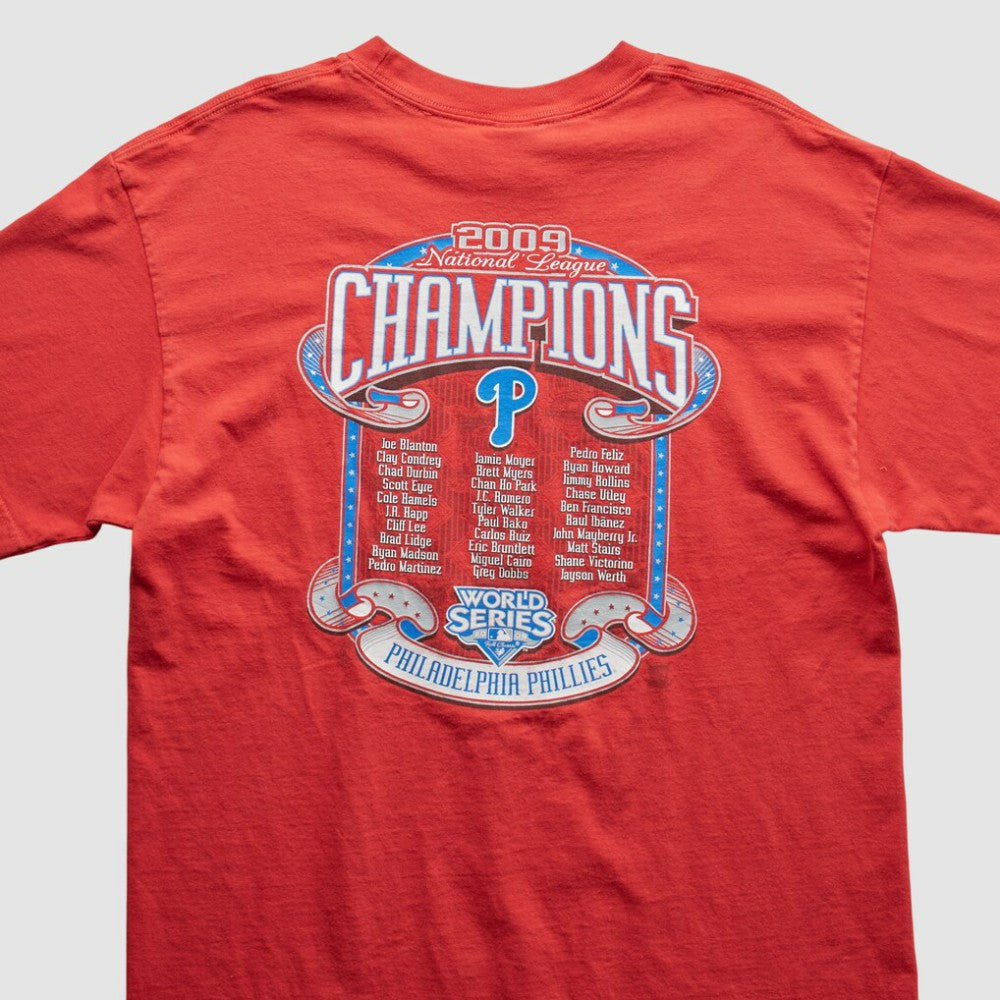 Philadelphia Phillies Majestic 2009 T-Shirt Red Vintage