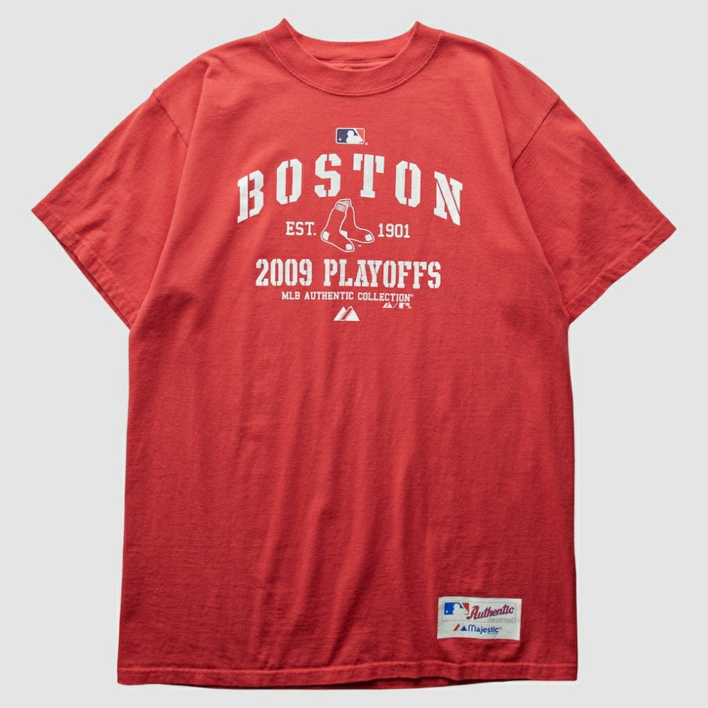 Boston Red Sox Majestic 2000s T-Shirt Red Vintage