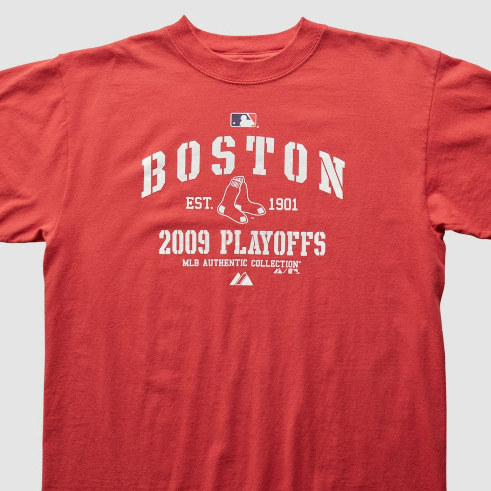 Boston Red Sox Majestic 2000s T-Shirt Red Vintage